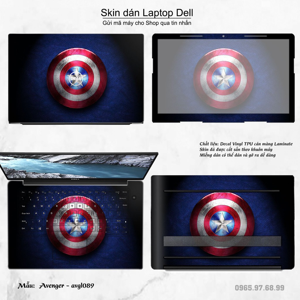 Skin dán Laptop Dell in hình Avenger