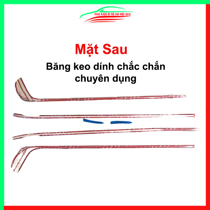 Bộ nẹp viền chân kính cong kính Kia K3, Cerato 2016-2018 Inox sáng bóng chuẩn form xe