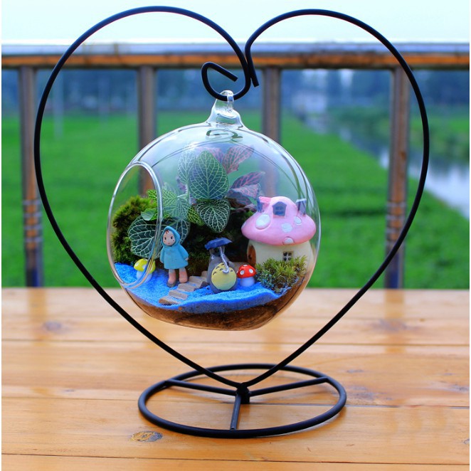 Bình thủy tinh tròn treo 13,5 cm