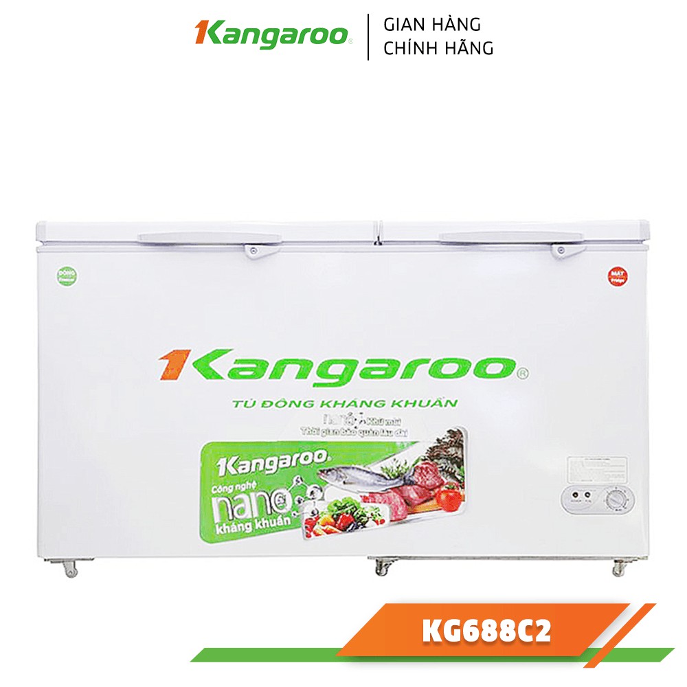 Tủ đông kháng khuẩn Kangaroo 2 ngăn 2 cánh Kangaroo KG688C2