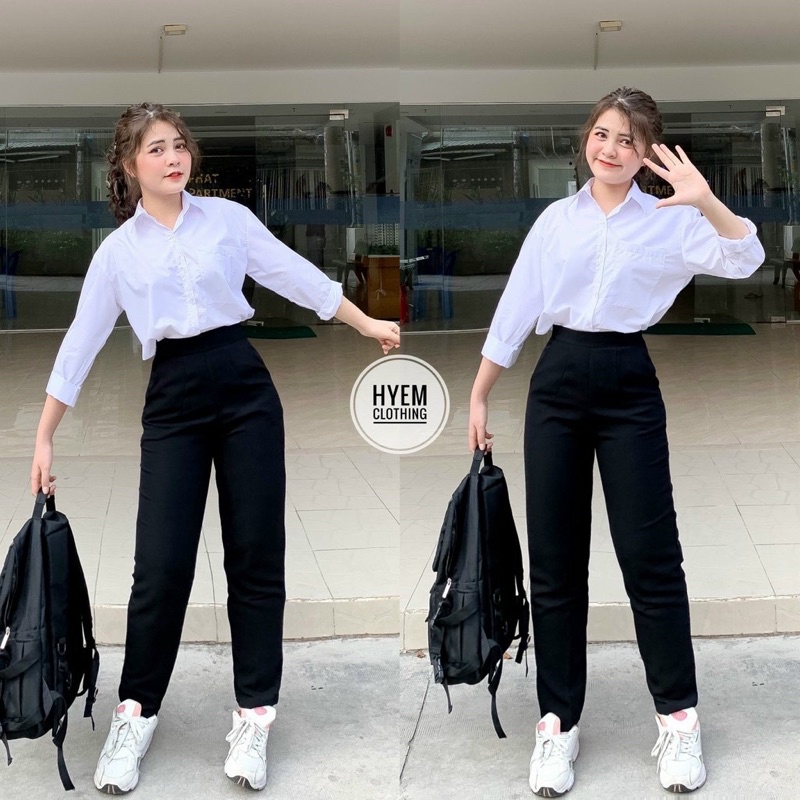 Quần tây lưng thun body có khóa kéo bên hông