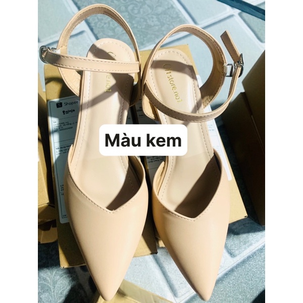 Giày cao gót đế vuông, sục mũi nhọn có hậu cài - MÃ C16