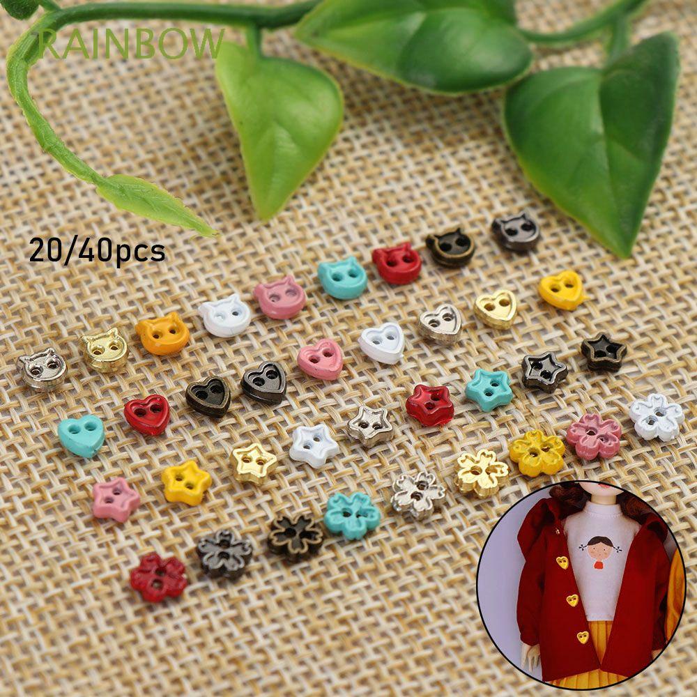 Set 20/ 40 nút kim loại họa tiết hoạt hình để làm đồ thủ công cỡ 4mm với nhiều màu sắc tùy chọn