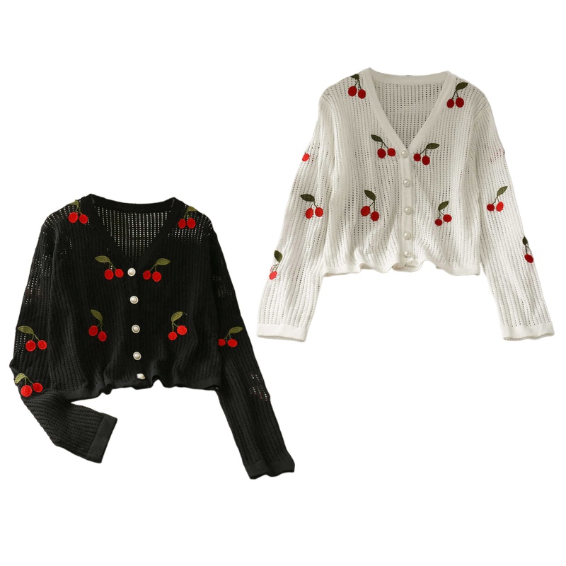 Áo Cardigan Dệt Kim Tay Dài Cổ Tròn Thiết Kế Hở Phía Trước Độc Đáo Thời Trang Cho Nữ