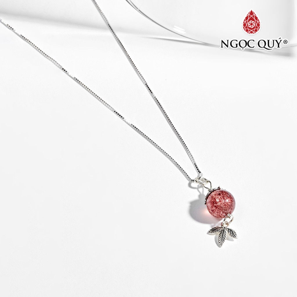 Mặt Dây Chuyền TA Dâu Phối 3 Lá Bạc - Ngọc Quý