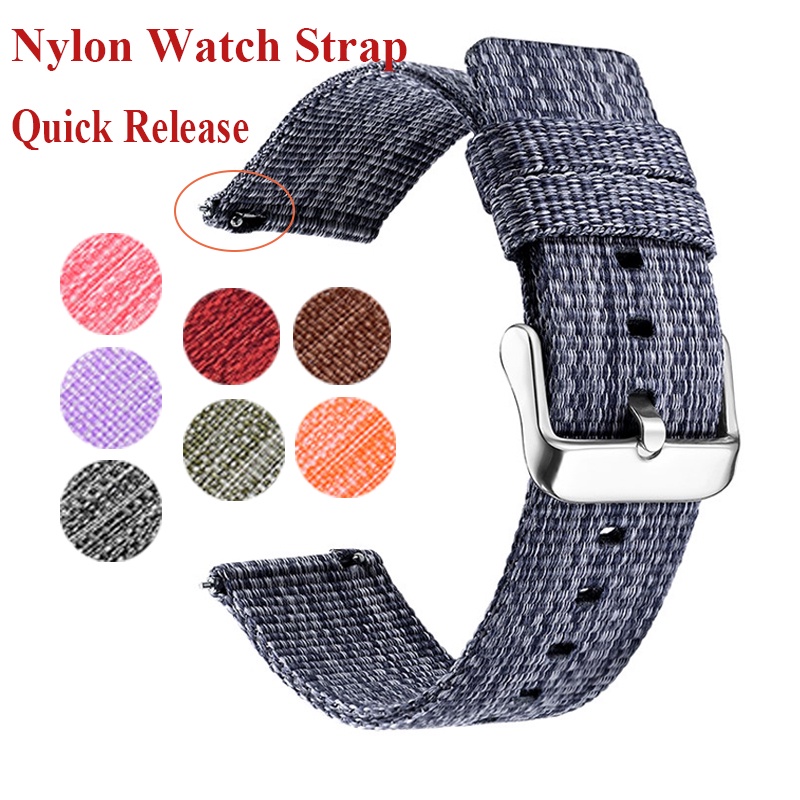 Dây Đeo Đồng Hồ Thay Thế Bằng Nylon Tháo Lắp Nhanh 18mm 20mm 22mm 24mm Cho Nam Và Nữ