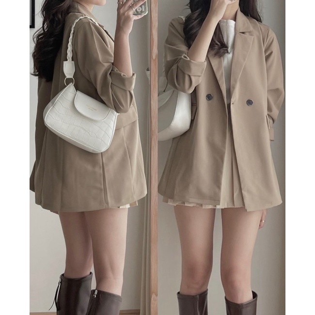 Áo Vest Blazer Basic Màu Trắng, Xanh Rêu, Đen