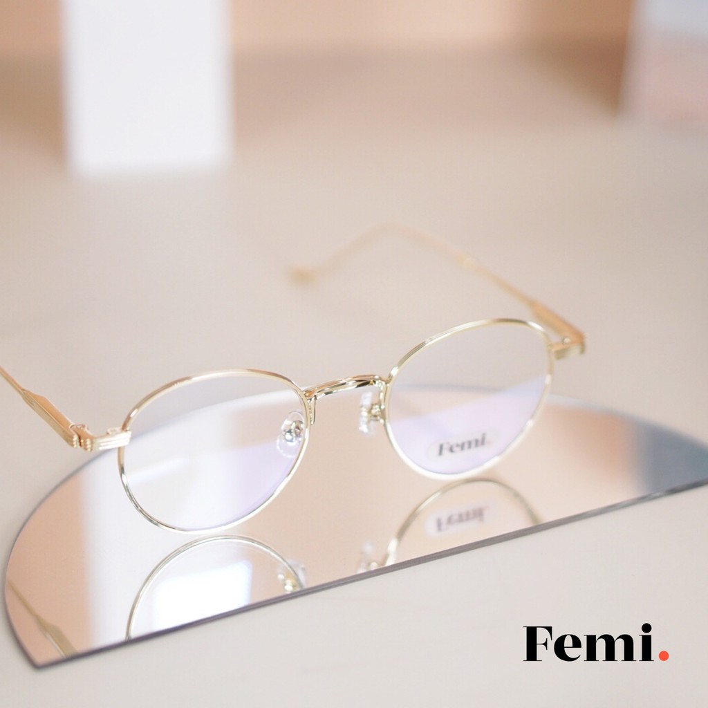 Gọng kính tròn kim loại Femi Lucy chính hãng kính cận nam nữ cao cấp | BigBuy360 - bigbuy360.vn