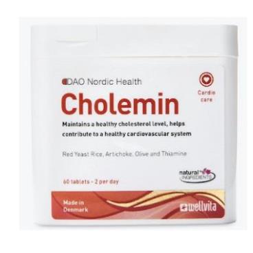 {Đan Mạch} CHOLEMIN – Hỗ trợ ổn định huyết áp và tăng cường sức khỏe tim mạch (hộp 60 viên)