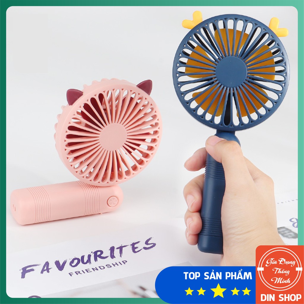 Quạt Cầm Tay 🦋Hàng Nhập Khẩu🦋 Quạt mini cầm tay tích điện gấp gọn có cổng sạc USB nhiều màu sắc