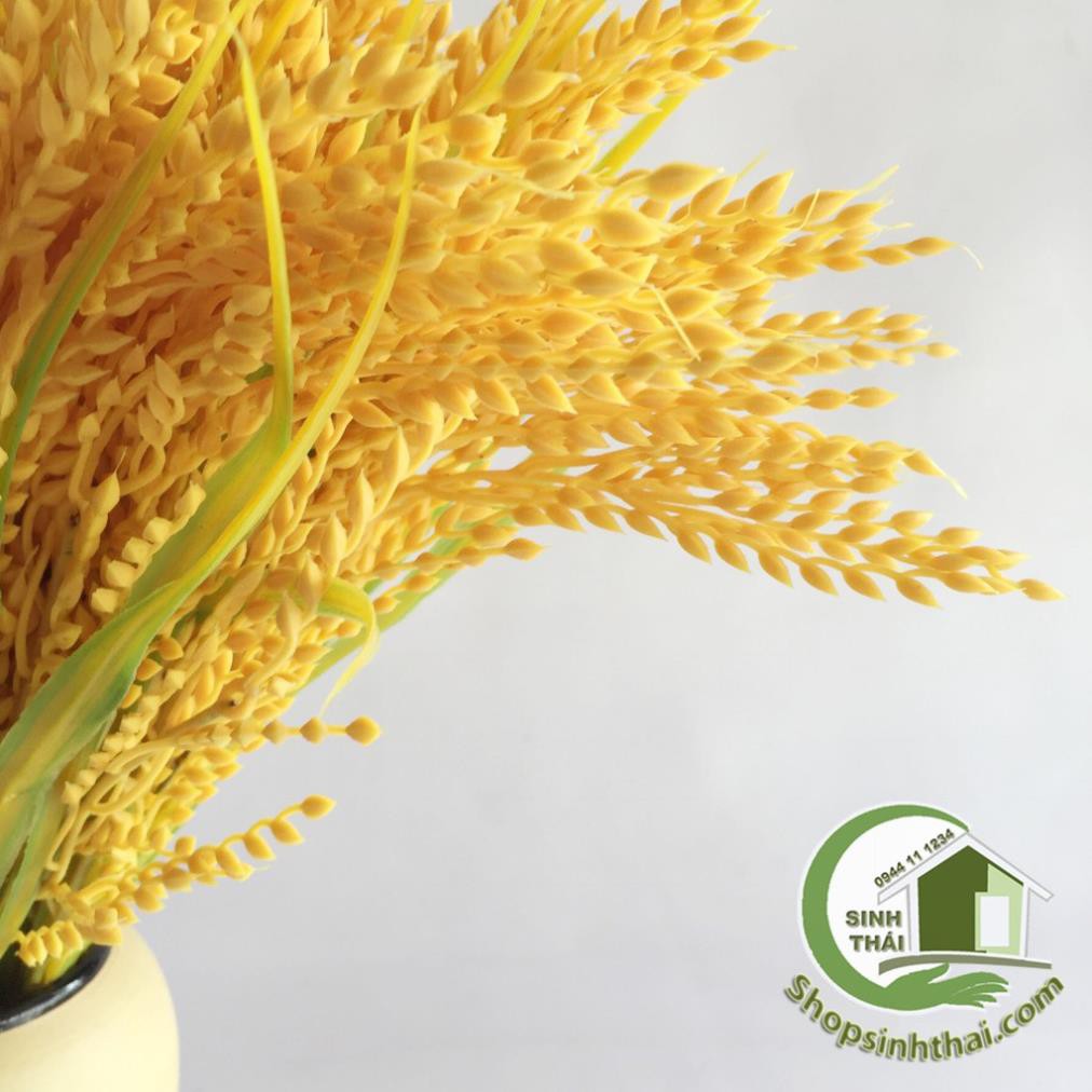 Bụi cây bông lúa vàng - cây hoa giả cao cấp