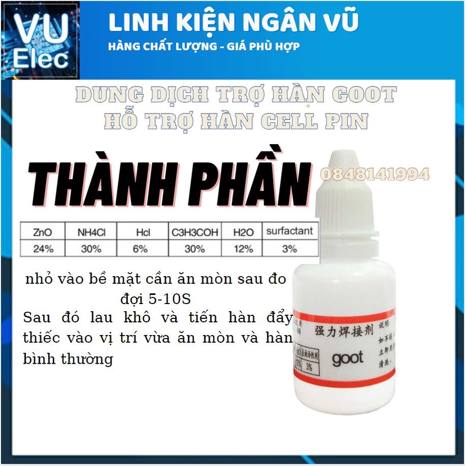 Dung Dịch Hàn GOOT-DEBAILONG - Dung dịch ăn mòn pin