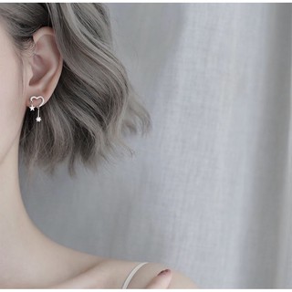 Bông tai Tim Sao Băng Bạc 925 | Khuyên tai thời trang