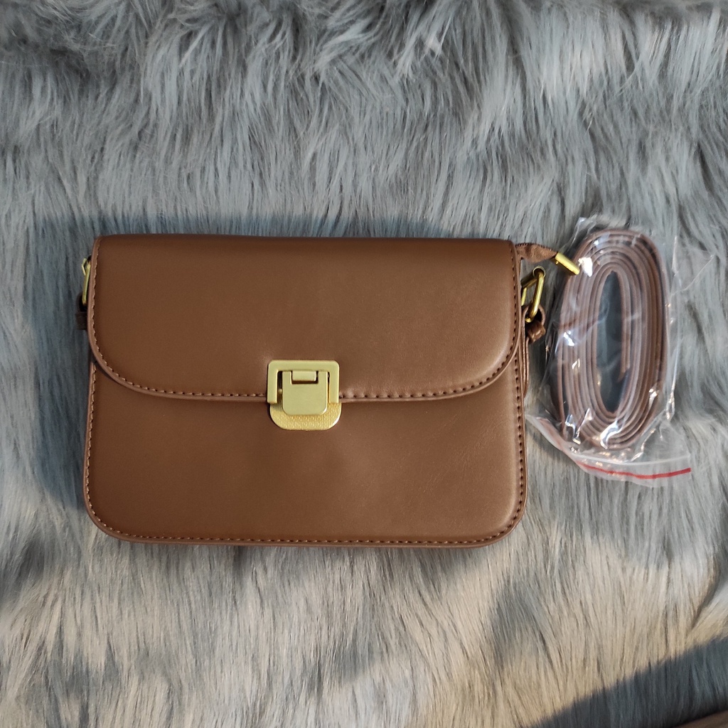 Túi đeo chéo  basic khóa gập - Hàng loại 1 - TB.Store HD129 22x14x7