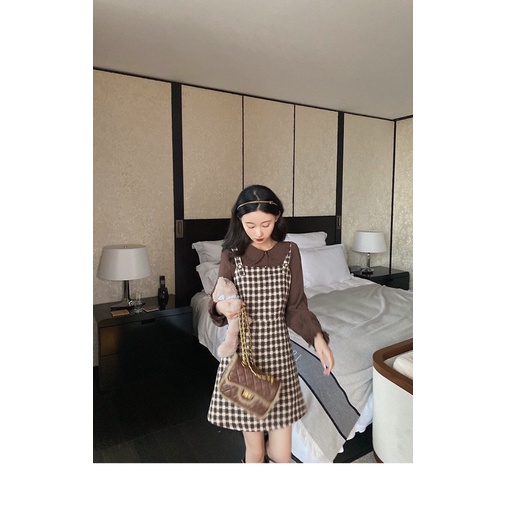 [FREESHIP - HÀNG LOẠI 1] SET YẾM MIX ÁO NHUNG NÂU SIÊU XINH
