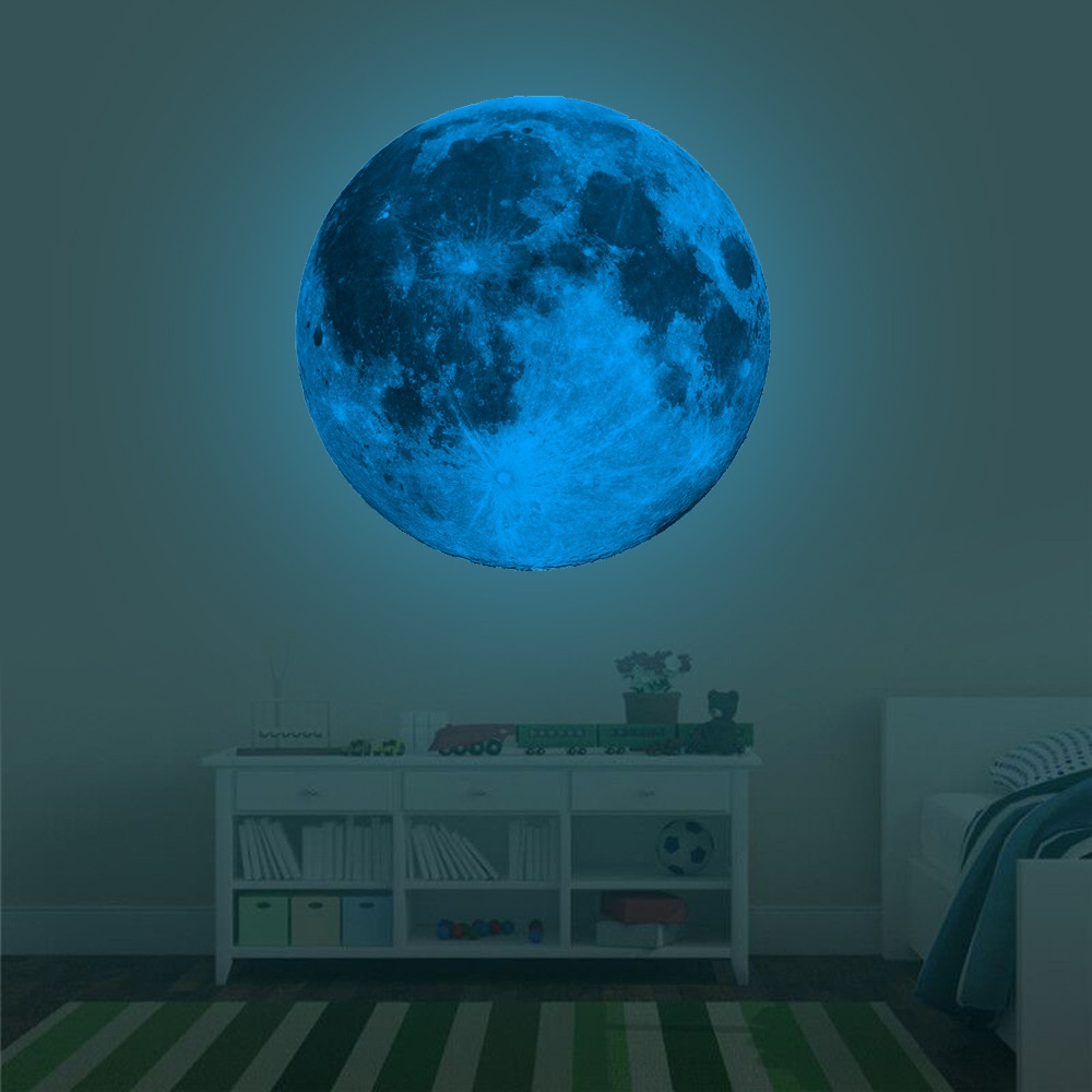 Giấy dán tường hình mặt trăng phản quang đẹp mắt