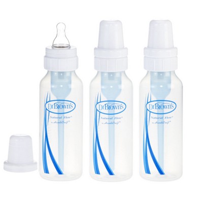 Bộ 3 Bình sữa DrBrown's cổ hẹp 240ml PP BPA Free + 1 cọ rửa ống