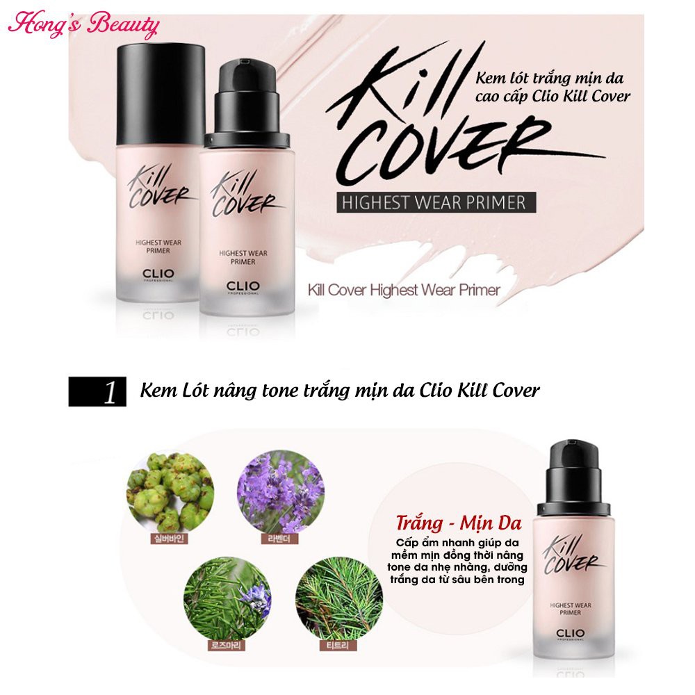 Kem lót Clio Kill Cover Highest Wear Primer nâng tone, bảo vệ da - HONGS BEAUTY | BigBuy360 - bigbuy360.vn
