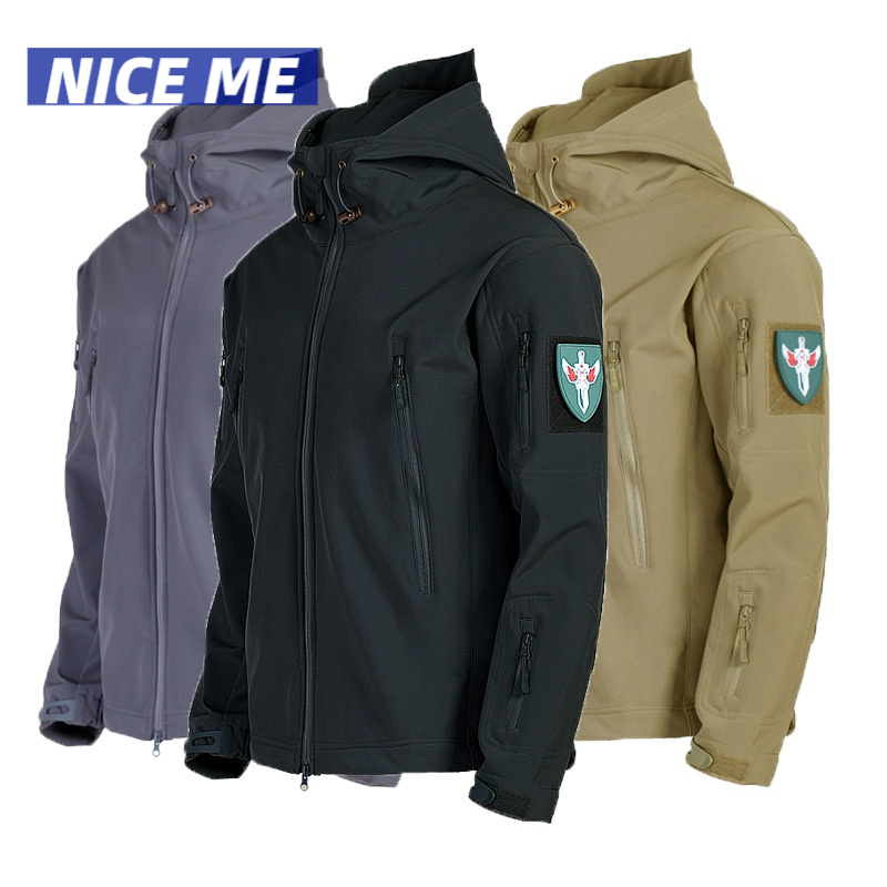 NM Áo Khoác Dày Chống Nước Họa Tiết Rằn Ri Quân Đội Cho Nam Và Nữ Đi Bộ Đường Dài Ngoài Trời Mùa Thu Đông