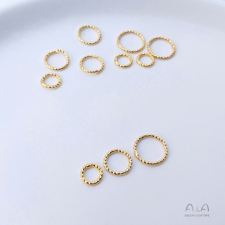 💖Trang sức DIY phụ kiện💖Giữ màu 18K mạ vàng Twist mở vòng 14K ánh sáng vàng ren đóng vòng DIY trang trí kết nối vòng phụ kiện