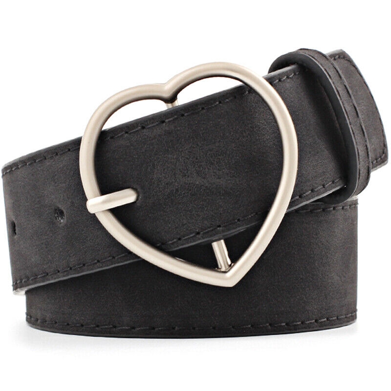 Thắt lưng giả da phối khóa hình trái tim thời trang vintage cá tính cho nữ