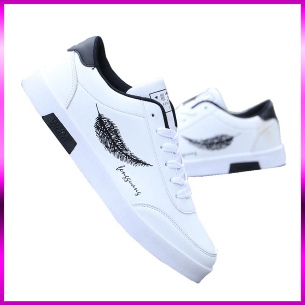 [Mã FAGREEN245 giảm tới 30K đơn 99K] Giày thể thao nam đế bệt có họa tiết lông vũ | BigBuy360 - bigbuy360.vn