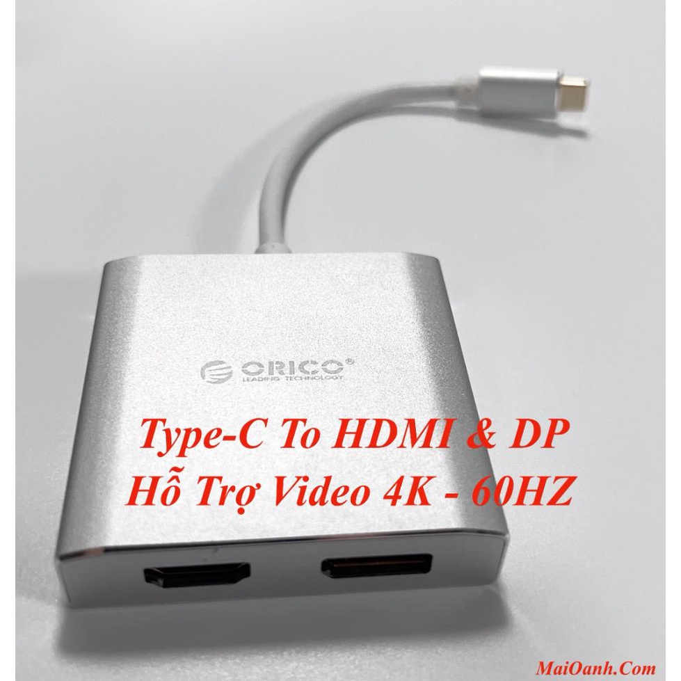 Adapter Chuyển Đổi Type-C Sang HDMI và Displayport (DP) ORI CO XD-CFHD4 Hỗ Trợ 4K 60HZ