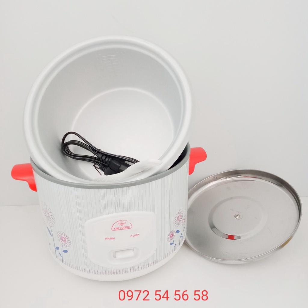 Nồi cơm điệm Kim Cương 0.6 lít nắp rời, dành cho 1 người ăn.