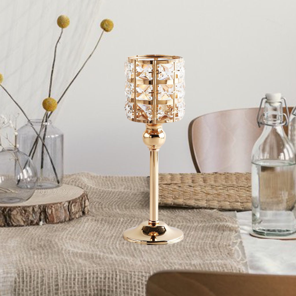 Chân nến pha lê trang trí nhà ở trung tâm bữa tiệc