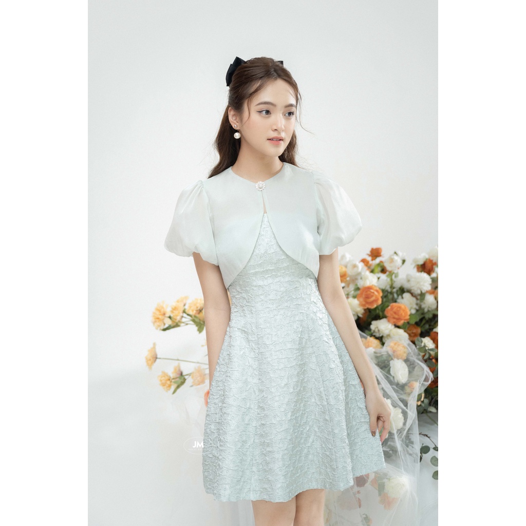 Đầm Xoè JM Phối Áo Khoác Liền 1S04.2201GAM