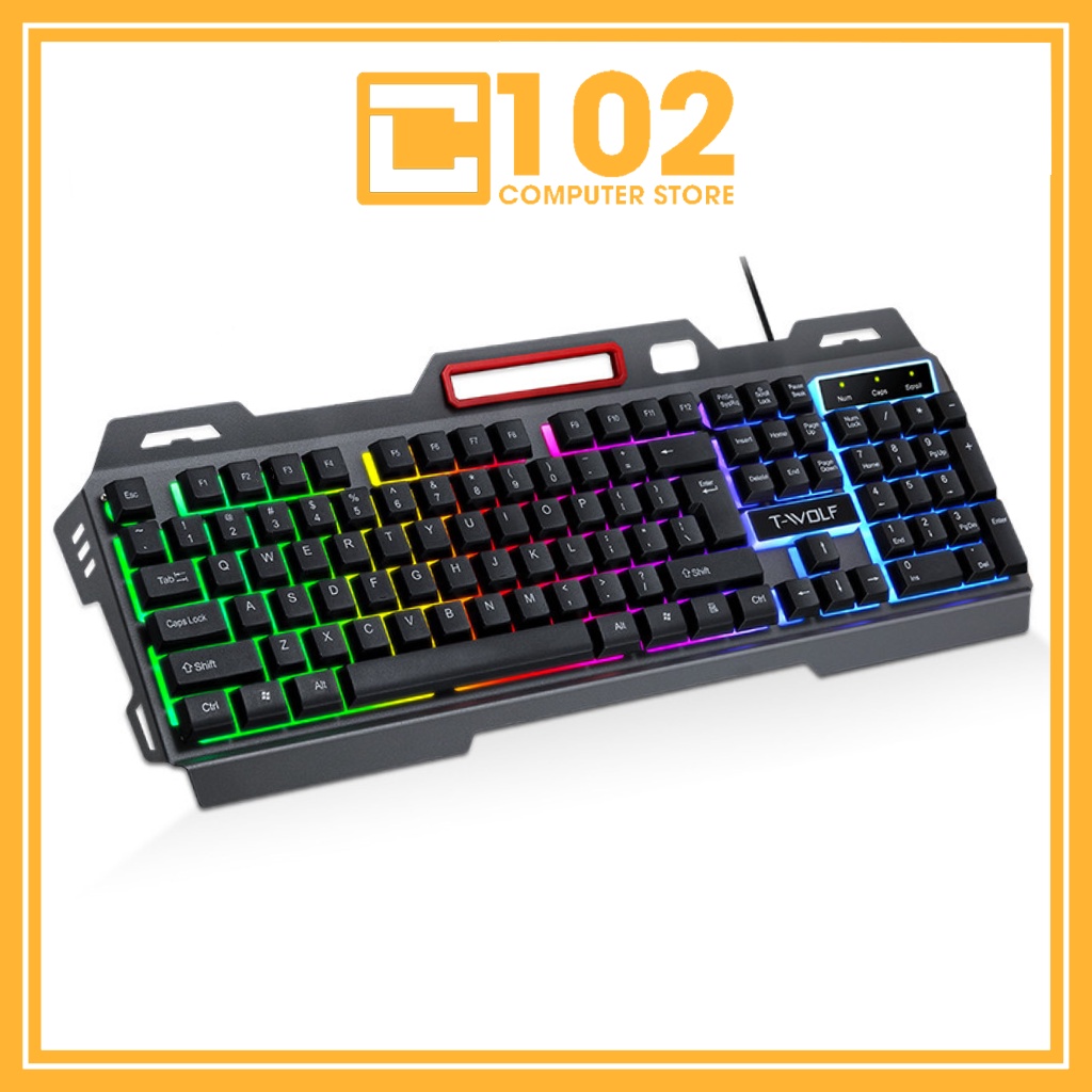 Bàn phím giả cơ chuyên gaming T16 thế hệ mới chính hãng T-Wolf, led 7 màu ấn tượng đỉnh cao dành cho game thủ