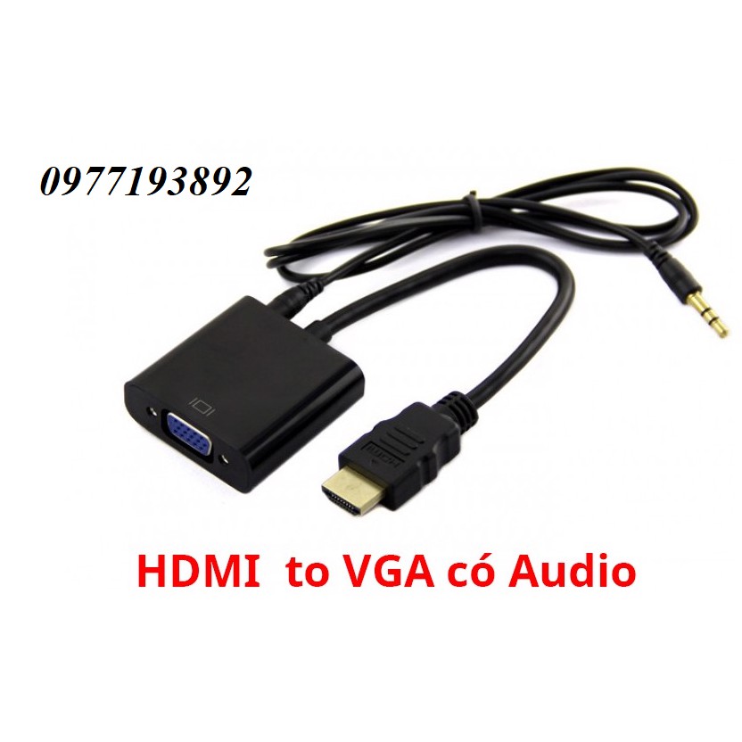 Cable chuyển HDMI ra VGA hàng chuẩn (có audio)