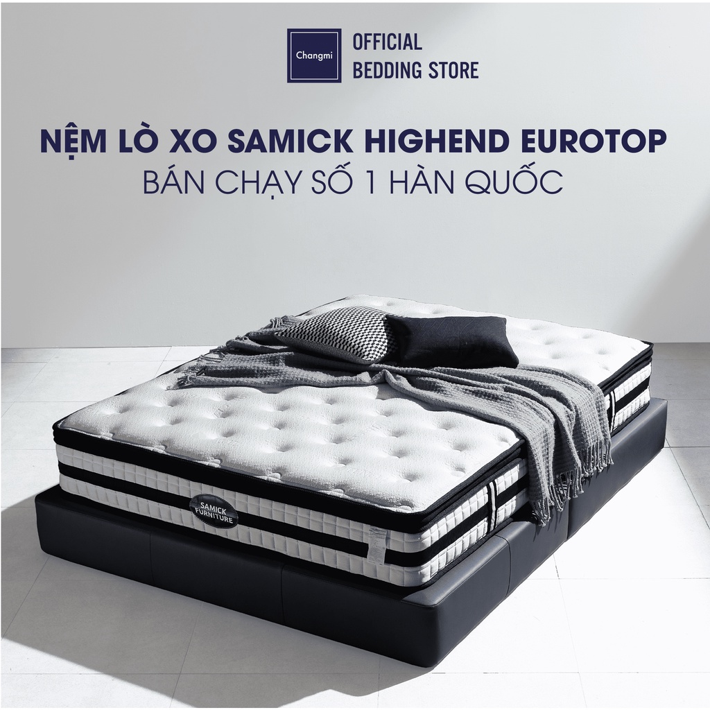 Nệm lò xo túi Samick Highend Europtop Tencel ngừa đau lưng Hàn Quốc hút chân không nhập khẩu chính hãng