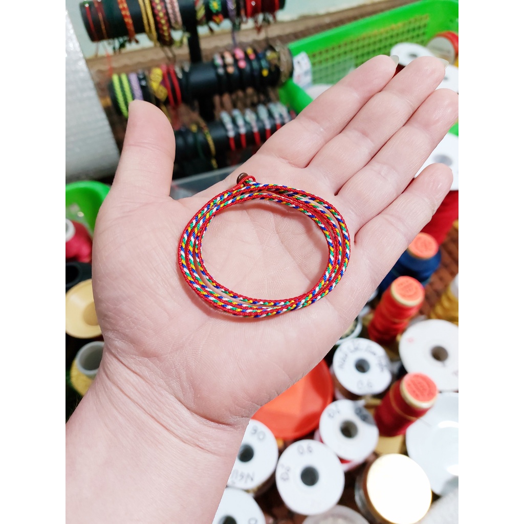 Vòng Tay Ngũ Sắc Cuốn 3 Vòng May Mắn ( Để lại size cổ tay )