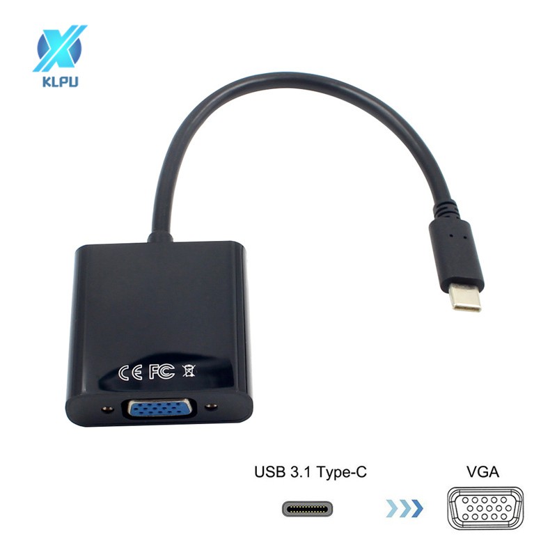COD# USB 3.1 Type C USB-C to VGA HD Adapter Cable for Macbook Chromebook Pixel Laptop #VN