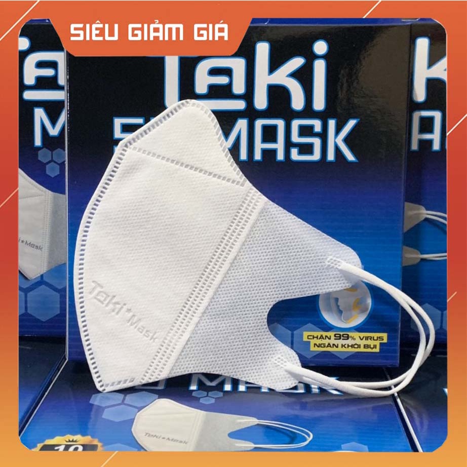 Khẩu Trang 5D Taki Mask (Hộp 10 Chiếc) Sản Xuất Theo Quy Trình Nhật Bản Đảm Bảo An Toàn Khi Sử Dụng