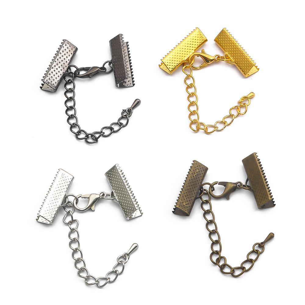 Kẹp càng cua có dây xích Beadia dùng để nối dây da và dây ruy băng dùng để tự làm đồ trang trí