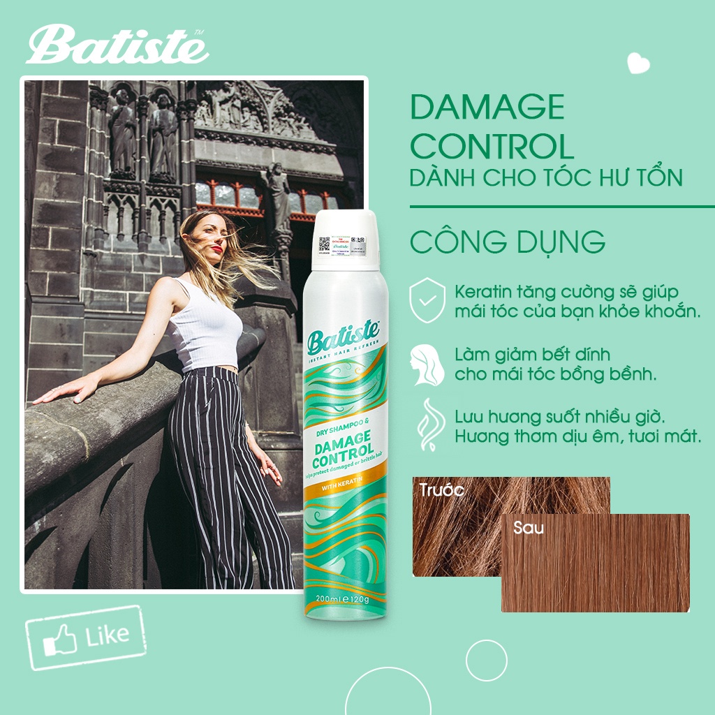 Dầu gội khô Batiste Dry Shampoo dòng chuyên sâu giải quyết mọi vấn đề về tóc  200ml [NHẬP KHẨU CHÍNH HÃNG 100%] | Shopee Việt Nam