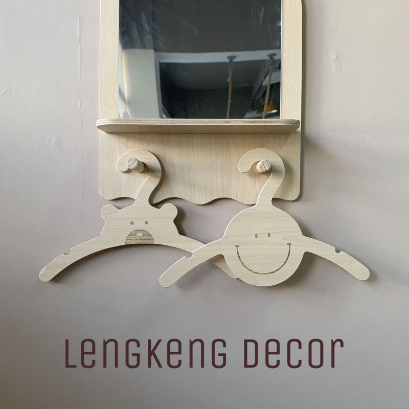 Móc gỗ decor treo quần áo trẻ em trang trí vintage, phụ kiện chụp ảnh mắc áo livestream