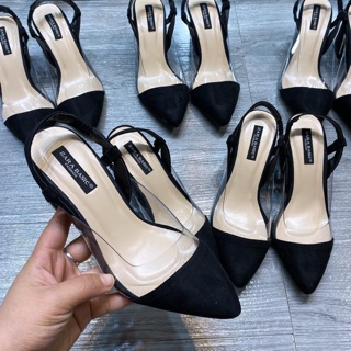 Sandal gót vuông mũi nhọn Zr
