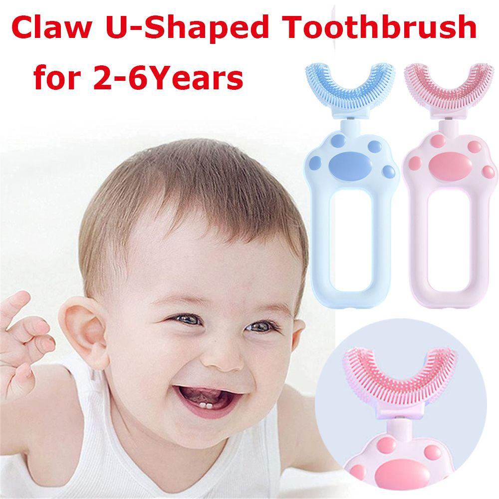 AUGUSTINA Bàn Chải Đánh Răng Mềm Mại Hình Chữ U Bảo Vệ 360 Độ Cho Bé 2-6 Tuổi