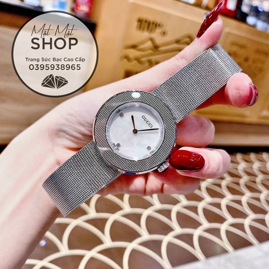 Đồng hồ nữ Gucci U-play Bản dây mesh màu bạc cực hiếm hàng , lâu lắm mới comeback