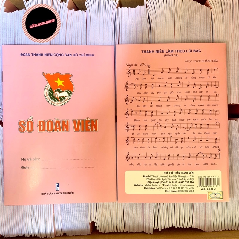 Sổ Đoàn Viên 10 cuốn (Hồng-Xanh)
