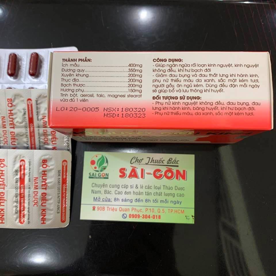 Bổ huyết điều kinh Nam Dược - Giúp ngăn ngừa rối loạn kinh nguyệt, kinh nguyệt không đều hộp 30 viên