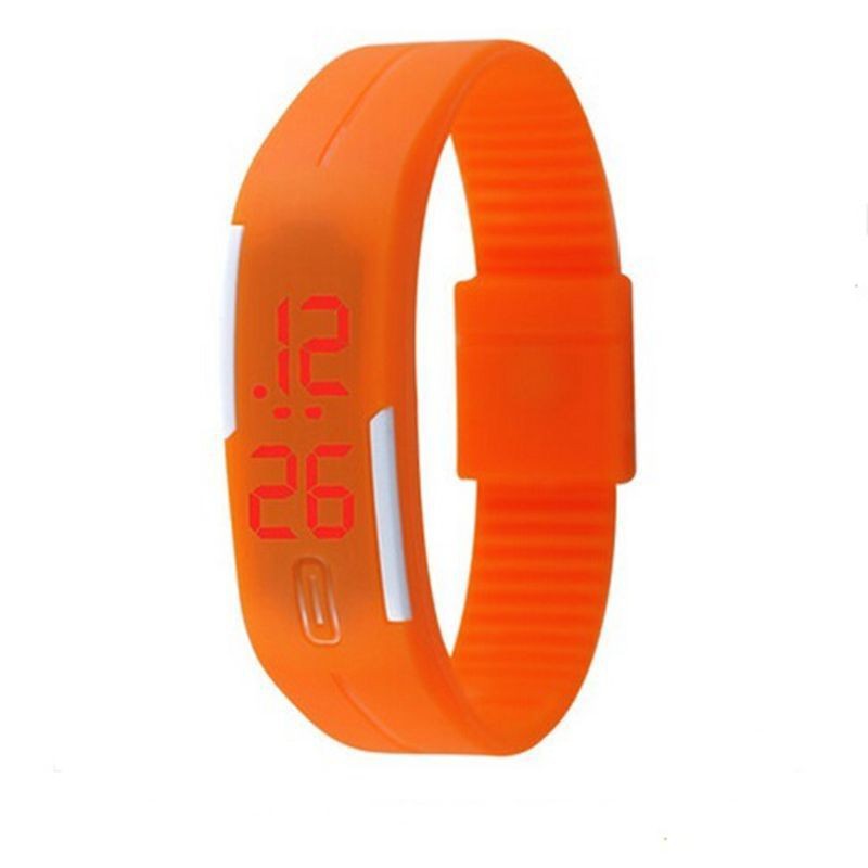 Đồng hồ điện tử màn hình cảm ứng hiển thị LED dây silicone thời trang