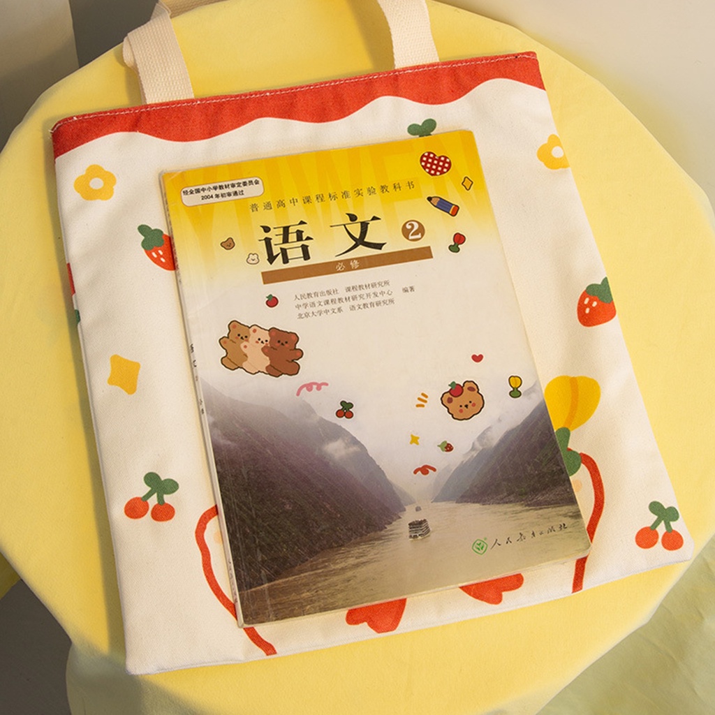 Túi tote gấu thỏ DABU dễ thương size lớn 36 x 34.5 cm dây dài 20 cm đựng vừa A4