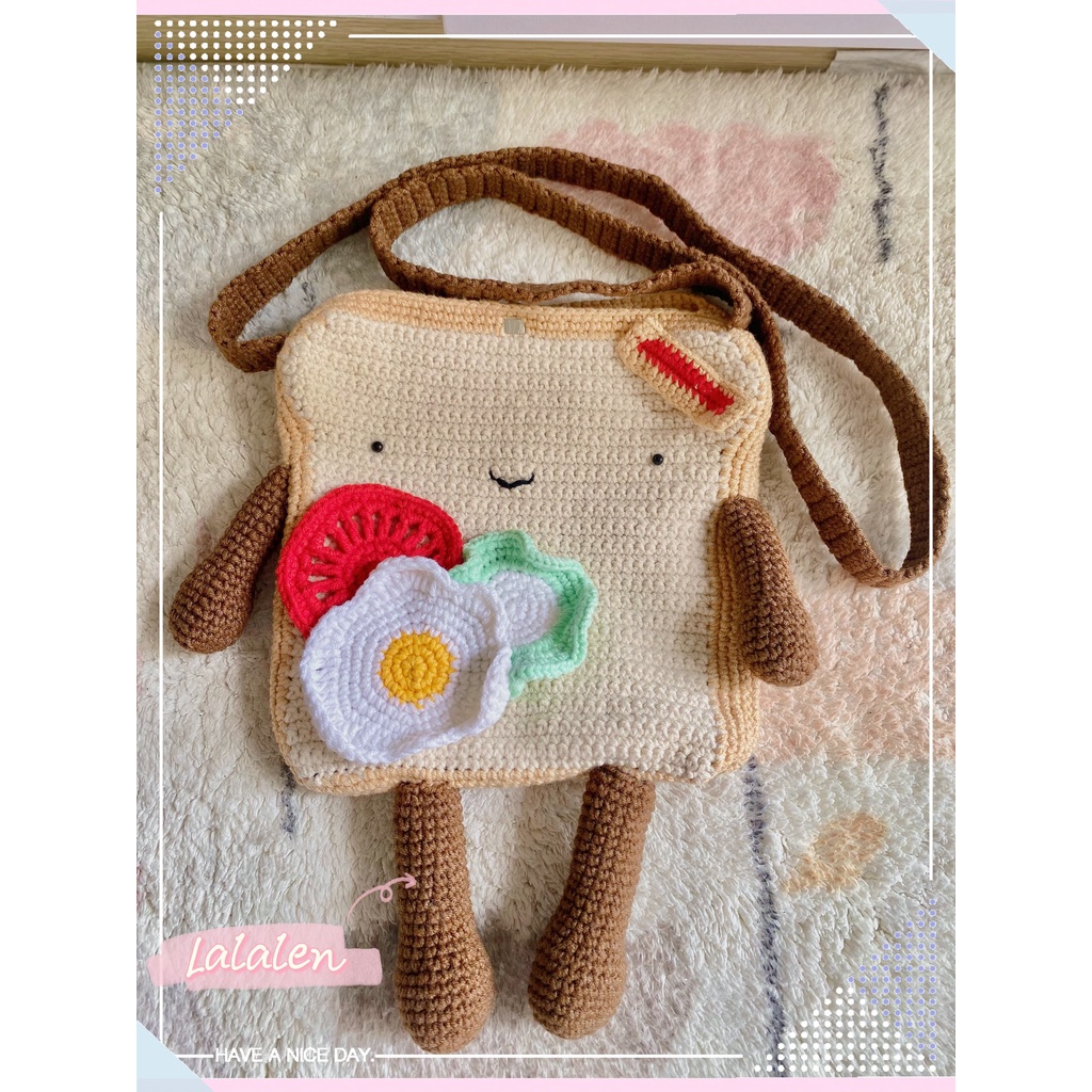 Túi Len Bánh Mì / Trái Bơ / Foodie Handmade - Crochet Foodie Bag - Nhận đan móc theo yêu cầu