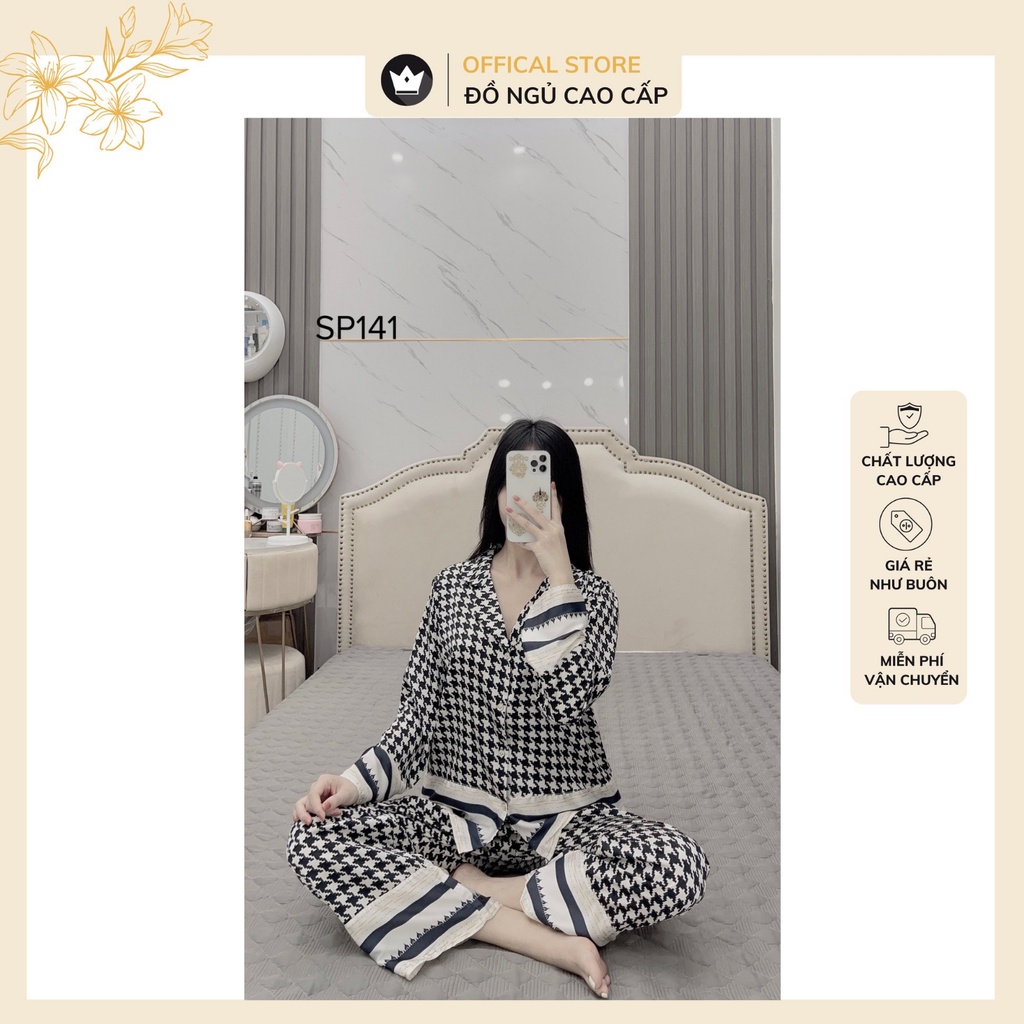Đồ bộ Pijama - Bộ lụa Latin Dài tay cao cấp vải mềm mại, họa tiết nhẹ nhàng, trẻ trung | BigBuy360 - bigbuy360.vn