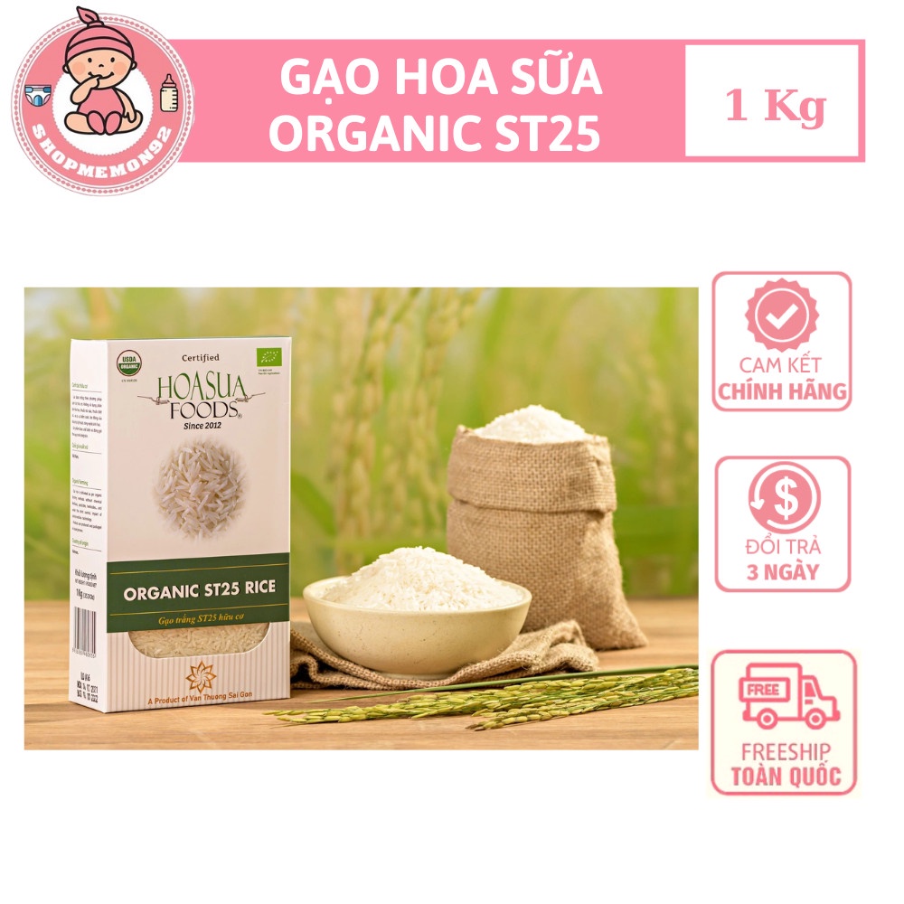 Gạo Hoa Sữa Trắng Hữu Cơ ST25 1kg Cho Bé Ăn Dặm