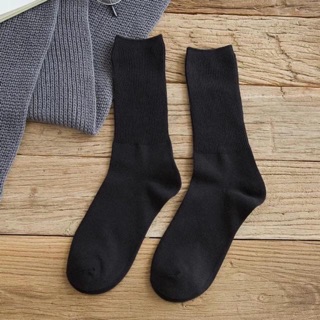 Tất Vớ Nam Nữ Cổ Cao Trơn Cotton Êm Ái Dày Dặn Êm Ái, Thoáng Khí, basic unisex nam nữ